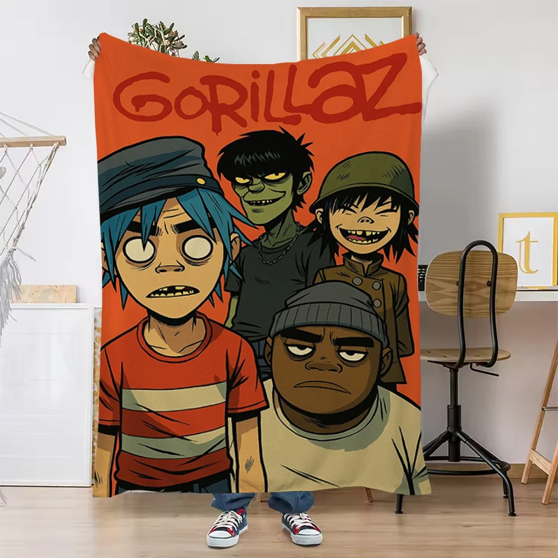 

Virtual Anime Rock Band Gorillaz Printed Comfortable Soft Blanket Home Fashion Sofa Bed Living Room Warm Portable Travel Gift