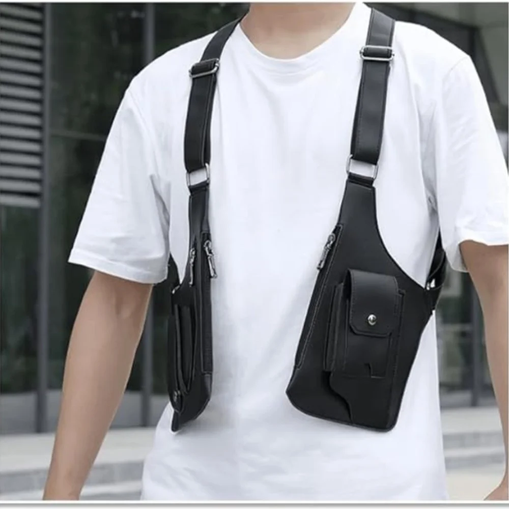 Men'S Retro Strap Underarm Bag Multifunctional Outdoor Backpack Cycling Hiking Phone Bag Holiday Gift for Boyfriend Father image 6