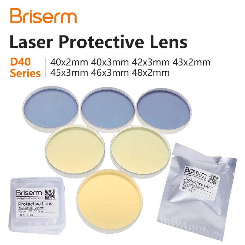 Briserm Fiber Laser Lens Protective Windows 30x1.5 30x2 30x3 34x3 37x7 38x2 Laser Protection Lens Quartz Fused Silica Raytools