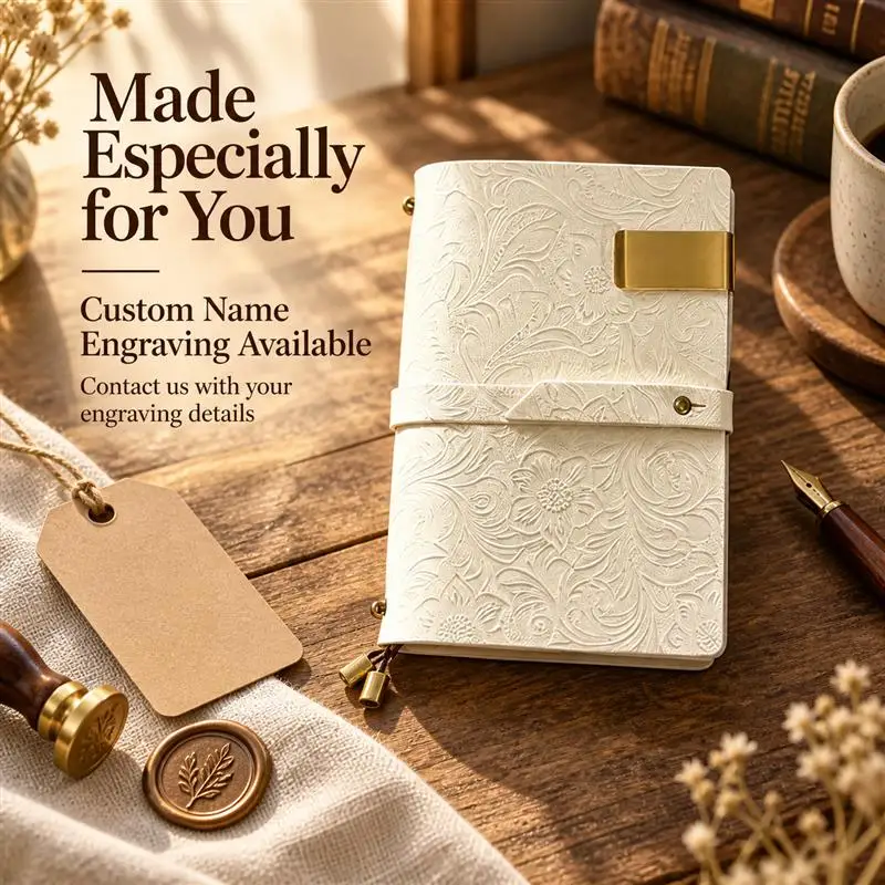 Top Grain Leather A6 Printed Traveler Notebook Vintage Strap TN Journal Diary Planner Refillable Handmade Custom Engraving - view 5