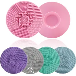 Silicone Makeup Brush Cleaning Pad Accessories Brush Cleaner Cosmetic Cleaning Tools Round Beauty Wash Brush Scrubber Board