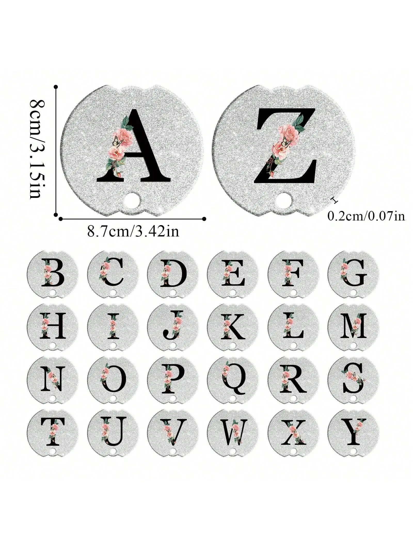 Tumblers Name Plates for Stanley Tumblers 40 oz Cup Lid H2.0,Cup Lid Topper Round Acrylic Name ID Plate Glitter silvery ﻿