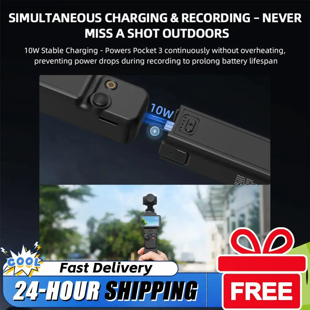 

Портативная ручка-держатель с аккумулятором для DJI Osmo Pocket 3, легкая, для спортивной камеры, рукоятка для камеры, внешний аккумулятор, блок питания для камеры