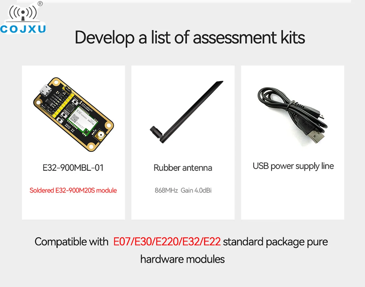 Cojxu 868/915MHz LoRa USB to TTL Test Board Kit E32-900MBL-01 with E32-900M20S Compatible for E07/E30/E220/E32/E22