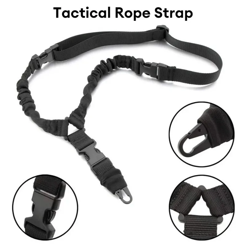 Tracolla regolabile con fibbia in metallo Attrezzatura tattica Cintura in corda elastica Tracolla tattica da caccia all\'aperto