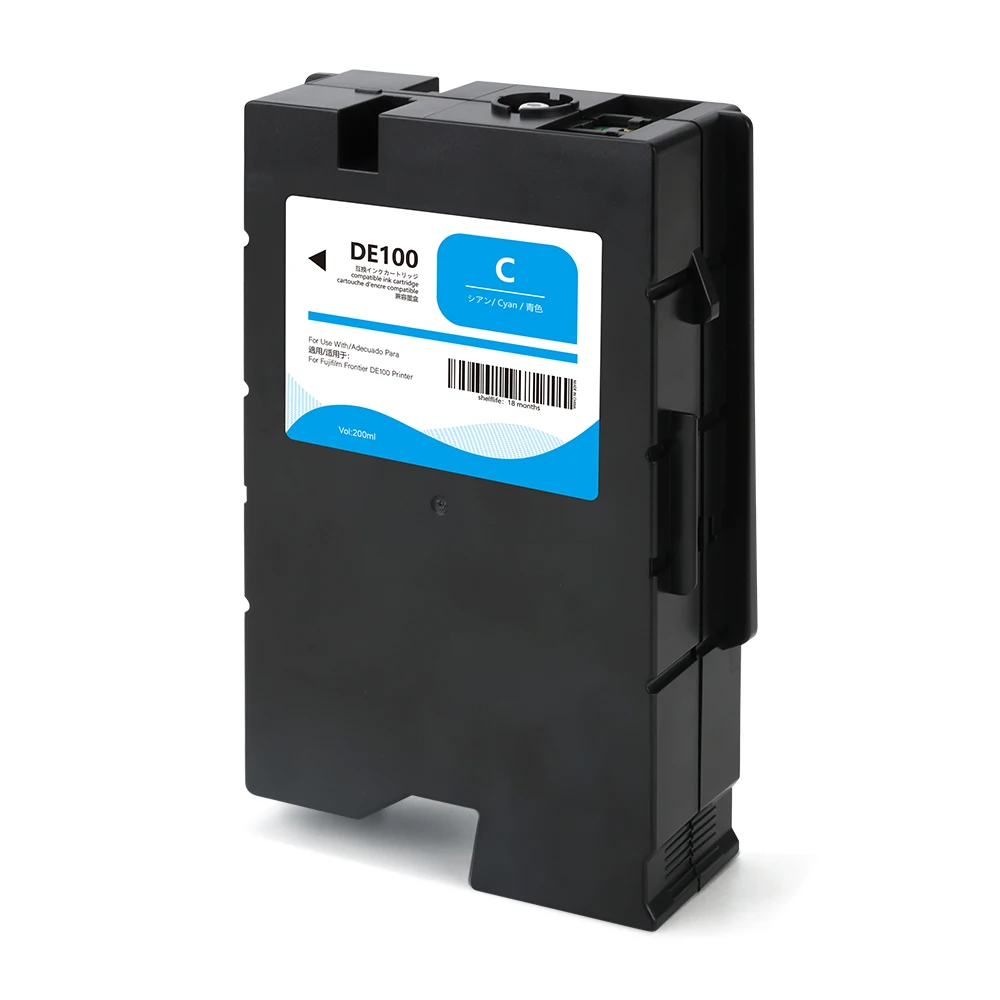 200ml DE 100 Ink Cartridge For Fujifilm DE100 Fuji DE-100 DE 100 Printer With Dye Ink With One Time Use Chip