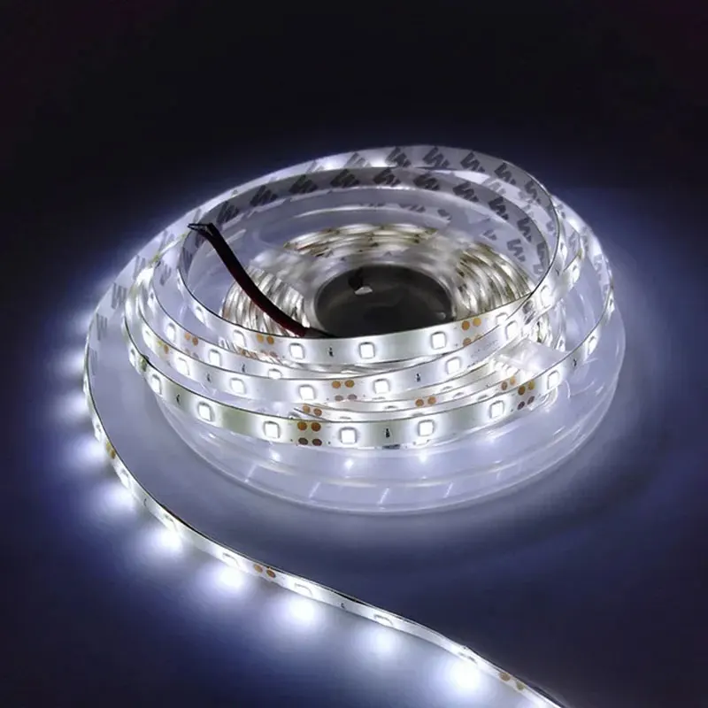 Imagem -03 - Fita Cortável Flexível Fita Luz Tira Led Impermeável Alto Brilhante Gelo Branco Vermelho Azul Rosa Amarelo 5m 2835 60leds por m dc 12v