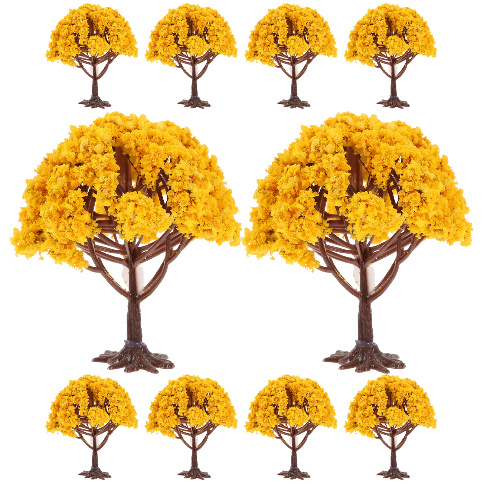 10 قطعة ديكور طاولة الرمل ذات المناظر الطبيعية الصغيرة أشجار اصطناعية خارجية خفيفة الوزن شجرة وهمية لتزيين حديقة مشهد القطار #2