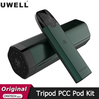 Original Uwell Tripod PCC Pod Kit Vape with 2ml Empty Cartridge 370mAh Battery 1000mAh PCC Charger Case E Cigarette Vaporizer