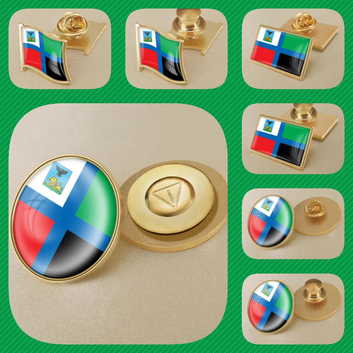 Coat of Arms of Belgorod Oblast of Russian Federation Flag Lapel Pins Broochs Badges
