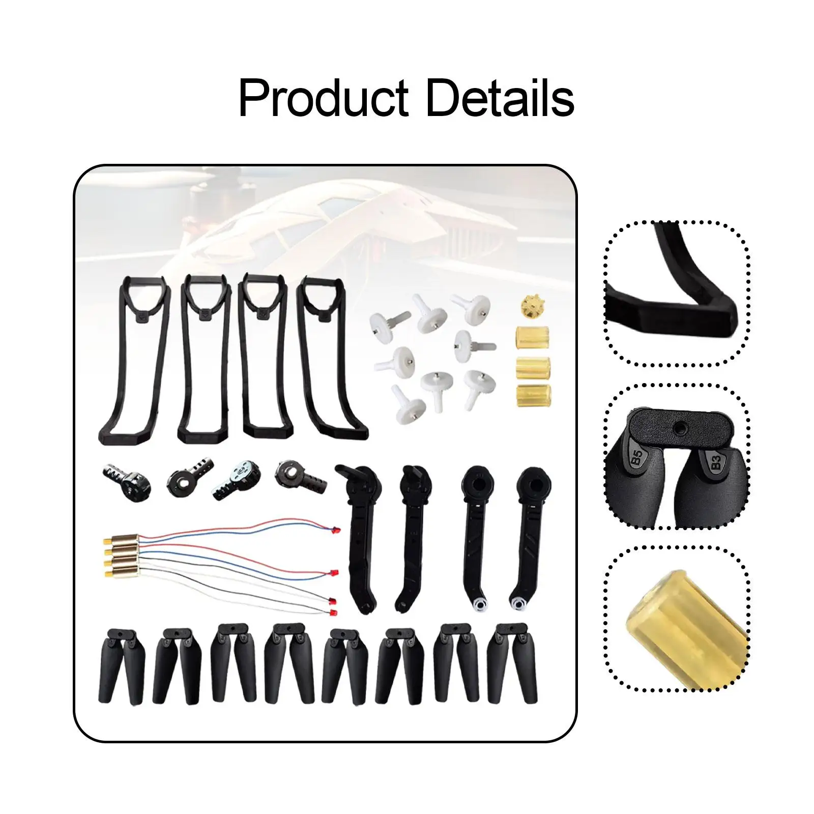 Ensemble de pièces de rechange pour quadrirotor RC, accessoires de bricolage pour Drone E88Pro E88