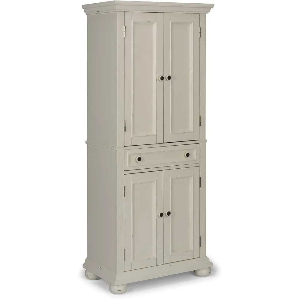 Living Room Cabinet, 71.5 Inches High by 30 Inches Wide with Drawer and Adjustable Shelves White, Food Storage Cabinet