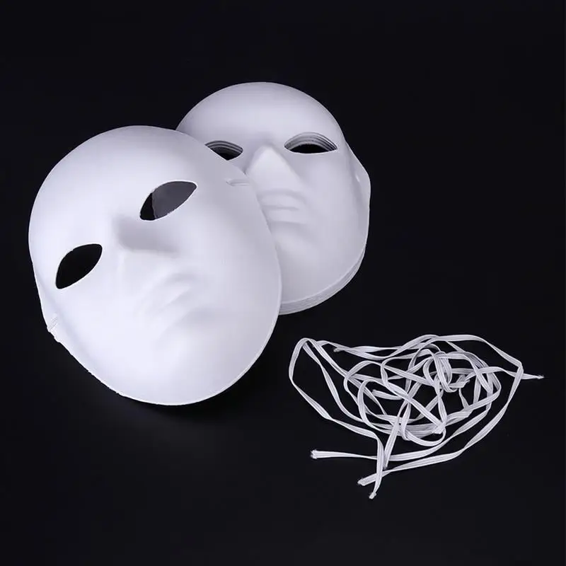 Lot De 30 Masques En Papier Mâché Blanc à Peindre - 15 Hommes + 15 Femmes Pour Carnaval