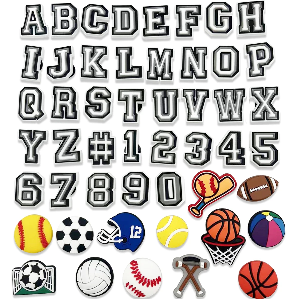 50Pcs Alphabet Sport Shoe Charms, Shoes Decoration Party Birthday Gifts For Men Women