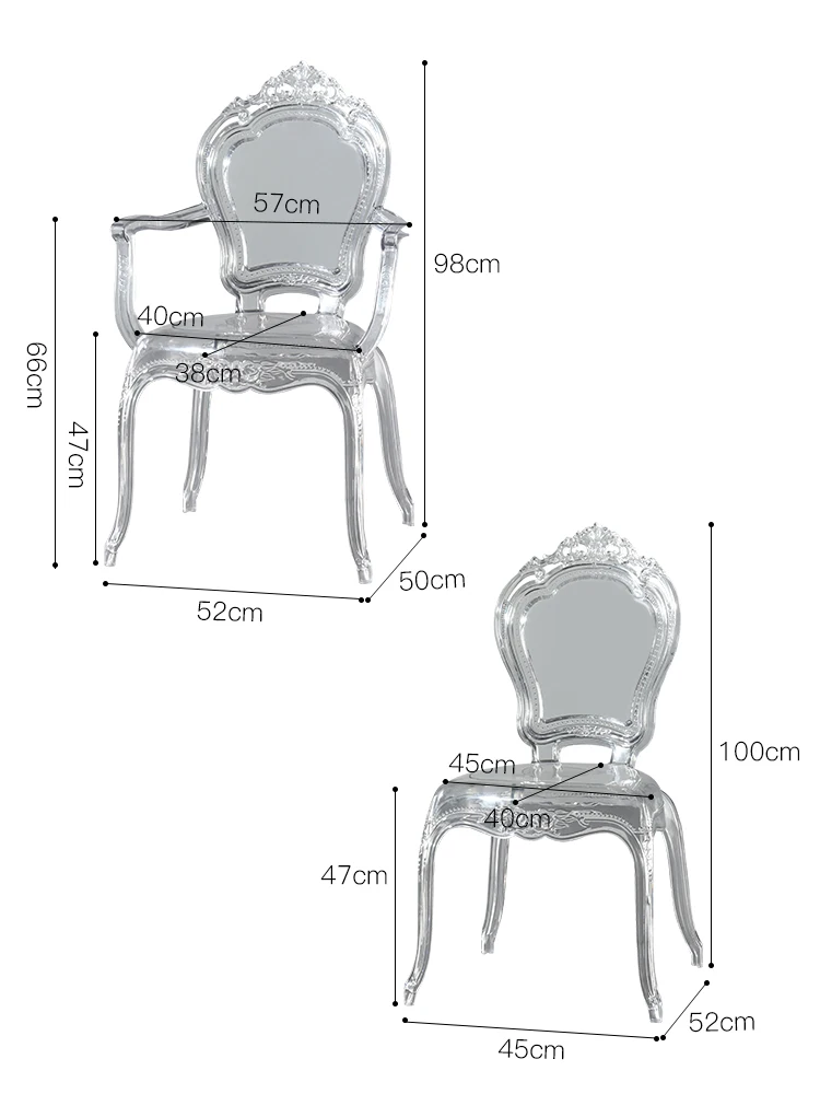 

Acrylic Dining Chairs Nordic Modern Beautiful Plastic Ergonomic Designer Chair Transparent Party Sillas De Comedor Furnitures