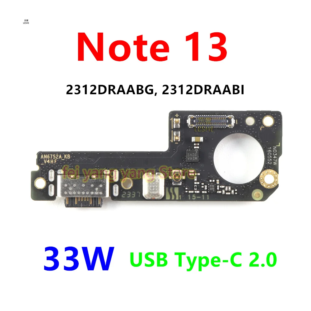 

Для Xiaomi Redmi Note 13 USB Type-C 2,0 33 Вт зарядная плата док-станция разъем гибкий кабель запасные части