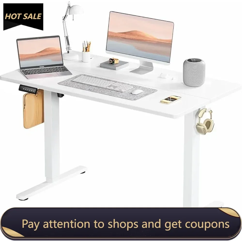 

Standing Desk，Adjustable Height Electric Sit Stand Up Down Computer Table，48x24 Inch Ergonomic Rising Desks for Work Office Home