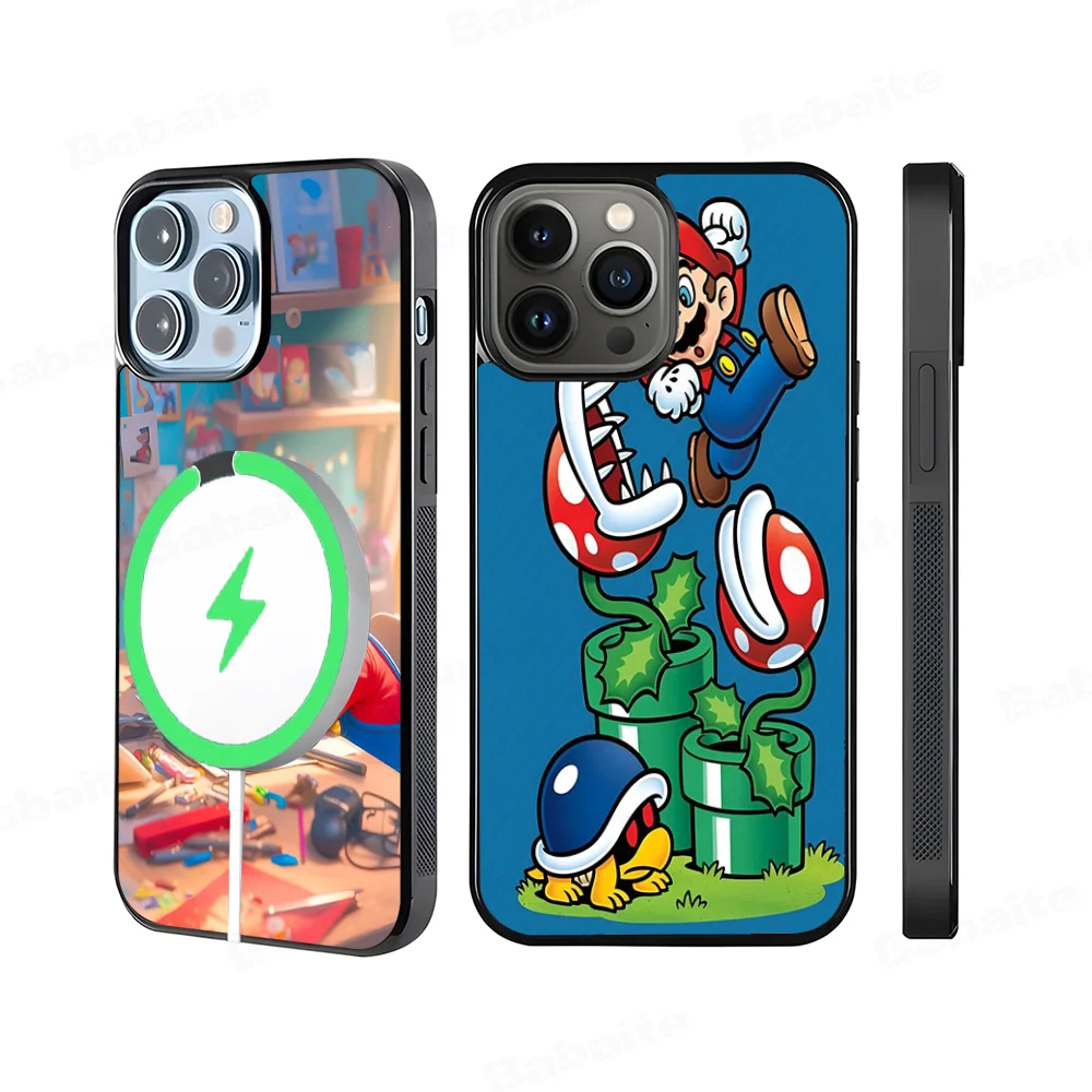 

Anime Supers M-Mario Phone Case Magnetic Case For IPhone 16 14 13 12 11 15 Pro Max Plus For Magsafe Wireless Charge Cover