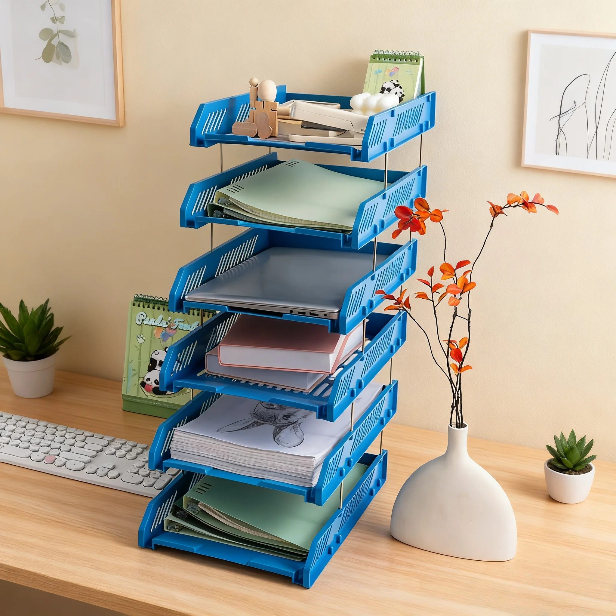 Office File Rack, Document Frame, File Basket, Folder Storage Box, Storage Tray, Book Stand, Simple Desktop File Tray