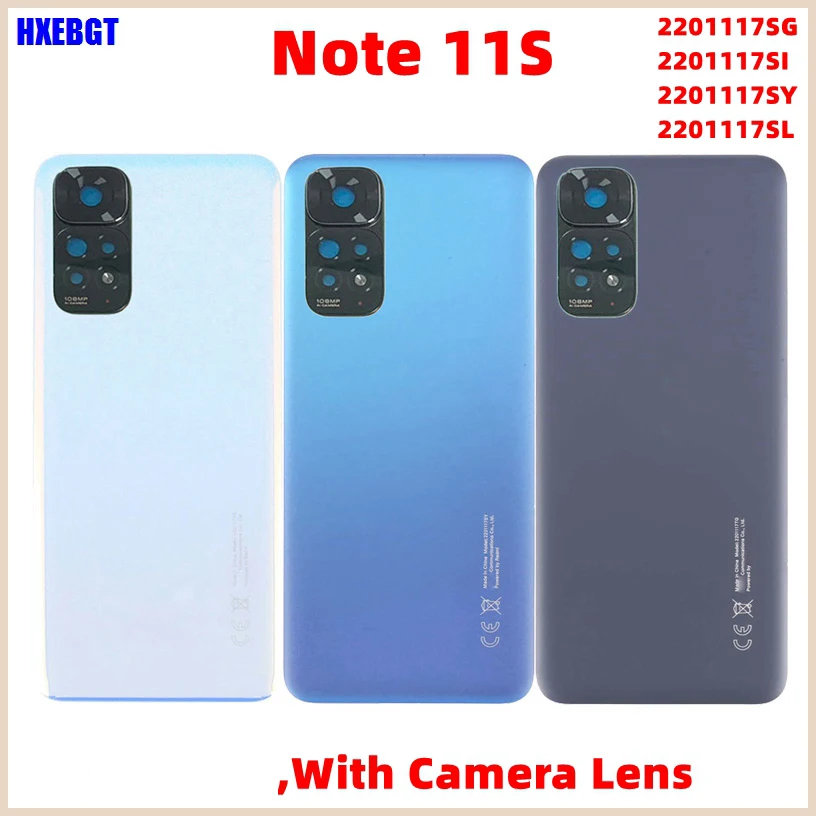 New For Xiaomi Redmi Note 11S Back Cover Lid  Rear Battery Plastic Door Housing Case Smartphone Parts