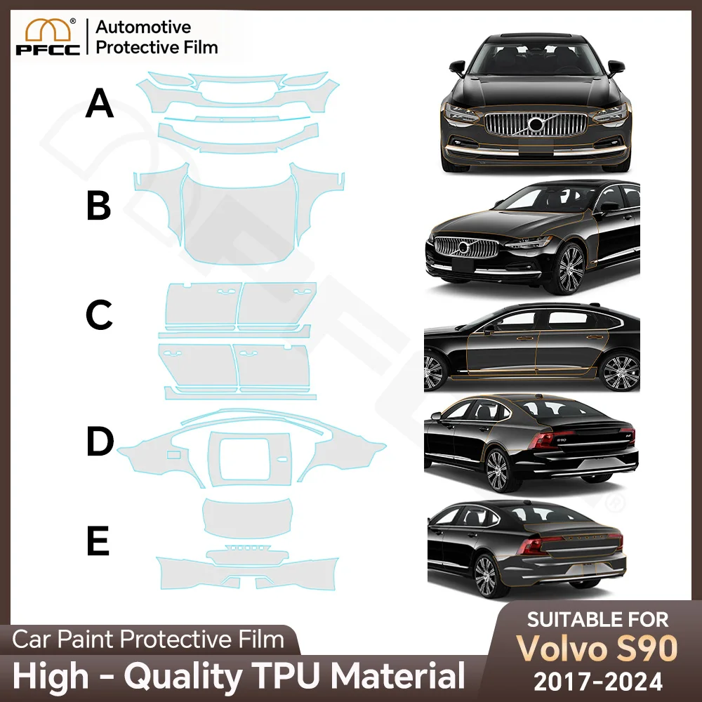 

TPU Paint Protection Film for Volvo S90 2017 2018 2019 2024 Precut Car Clear Kit Bra Transparent PPF TPU 8.5mil Sticker