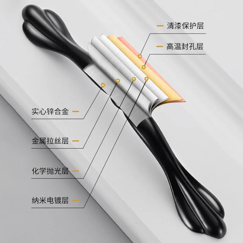 Bedside Cupboard Bathroom Closet Door Flat Hidden Handle Black Drawer Small Pull Wardrobe Hardware Solid Grip