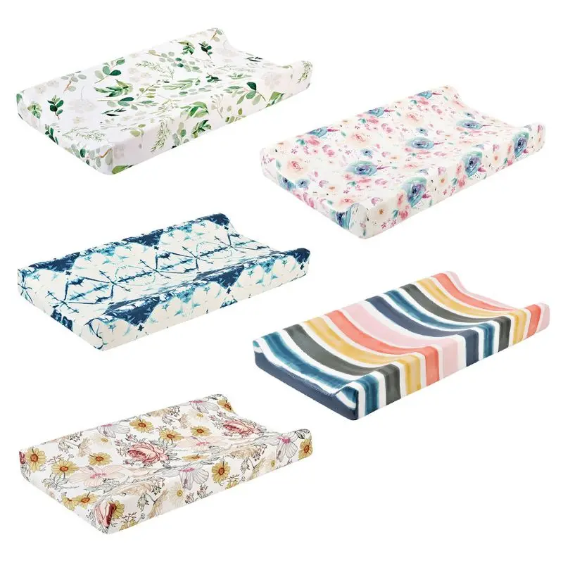 

Baby Changing Pad Cover Floral Print Fitted Crib Sheet Infant or Toddler Bed Nursery Unisex Diaper Change Table Sheet