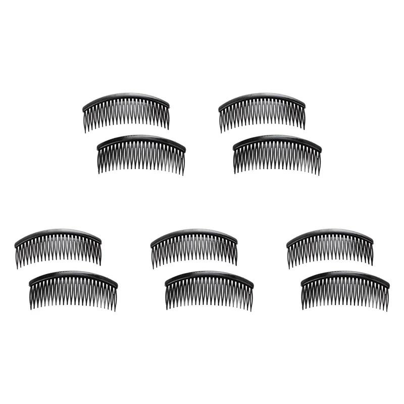 FZFZ черный пластиковый 24-зубчатый зажим для расчески для волос, 10 шт. для девочек-женщин