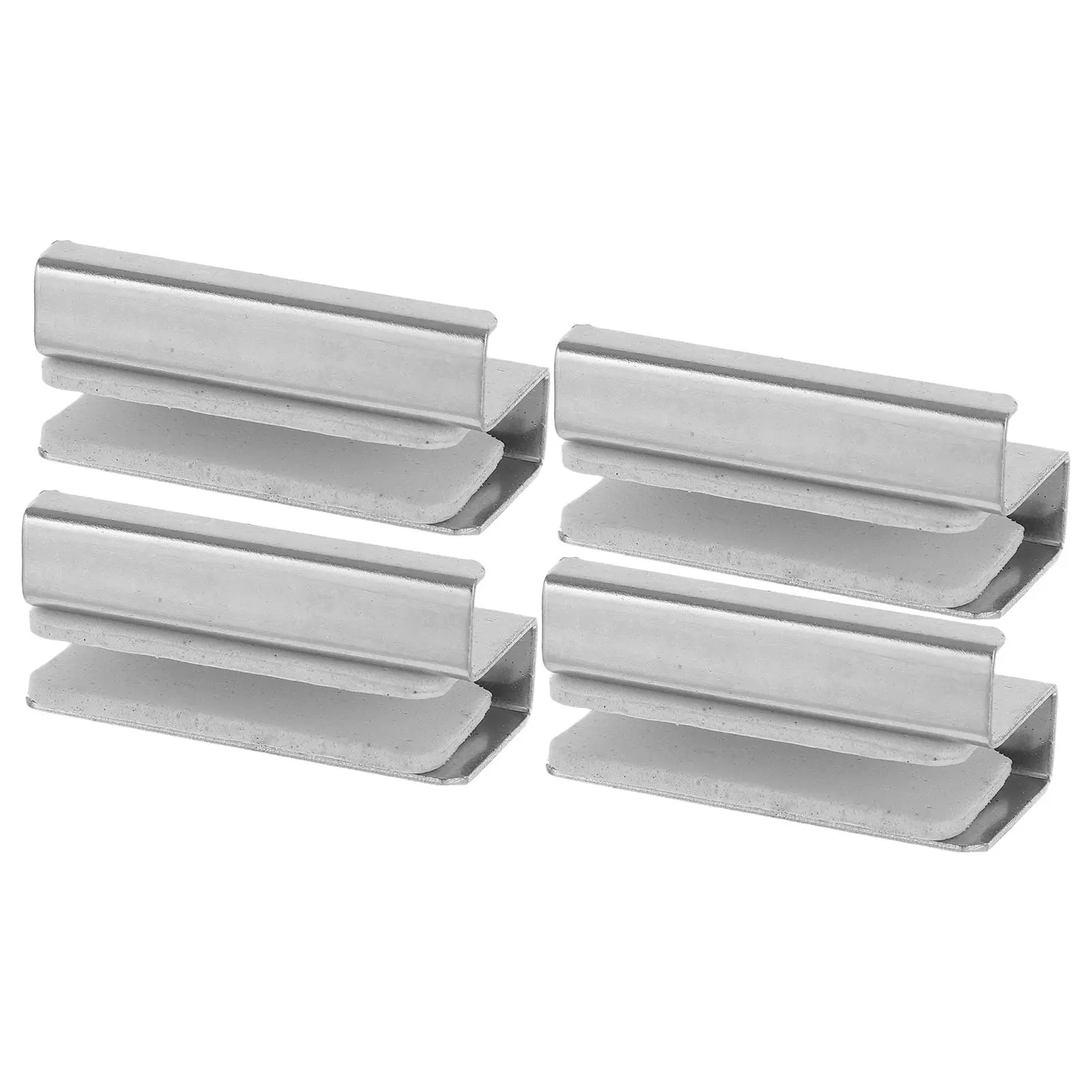 4Pcs Glass Door Handle Clamp for 4-6Mm Thickness Silver Sliding Glass Cabinet Pull Handles Display Case Shower Door Finger Pull