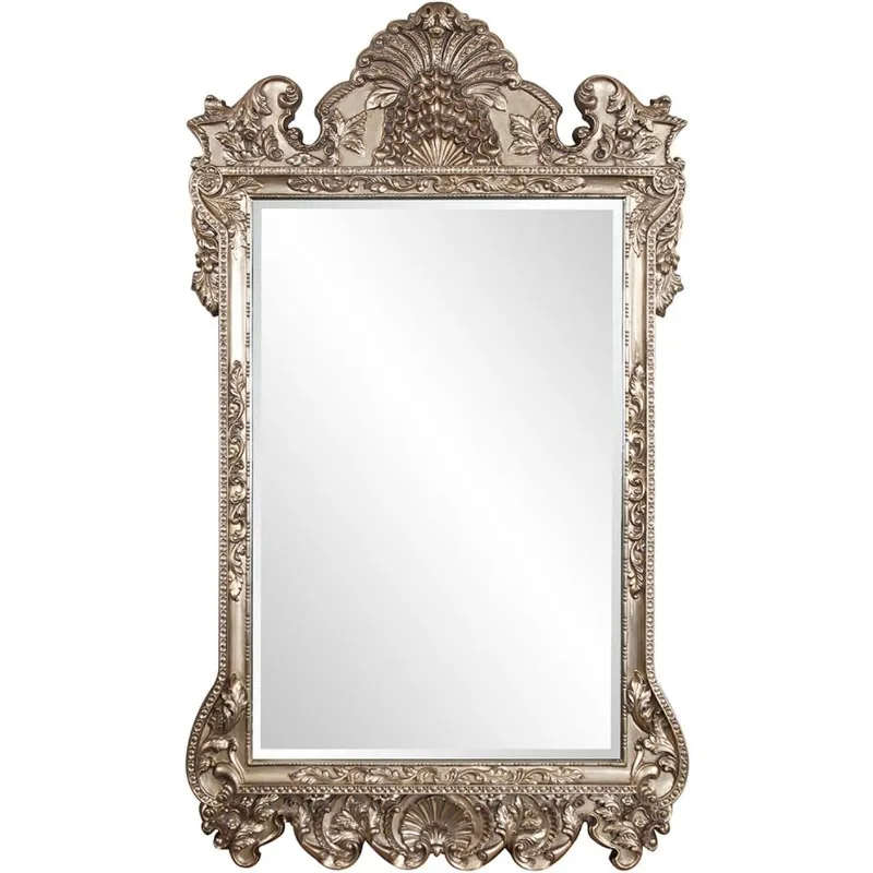 Full Length Mirror, Ornate Full Body Standing Floor Mirror, Large Leaning Wall Mirror , Silver Leaf, 49