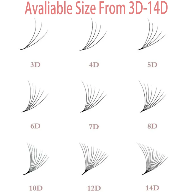 Ruthkey 500 Fans مدبب قاعدة مزيج فضفاض لاش 6D 8D حاد رقيقة متوسطة الحجم الروسية Promade الرموش الصناعية للمكياج الإناث #6