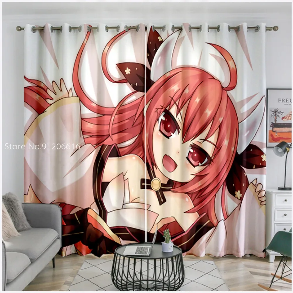 Sexy Kawaii Anime Window Curtain DATE·A·LIVE Window Drapes Folio/One Piece Kitchen Curtain For Bedroom Window Treatment Decor