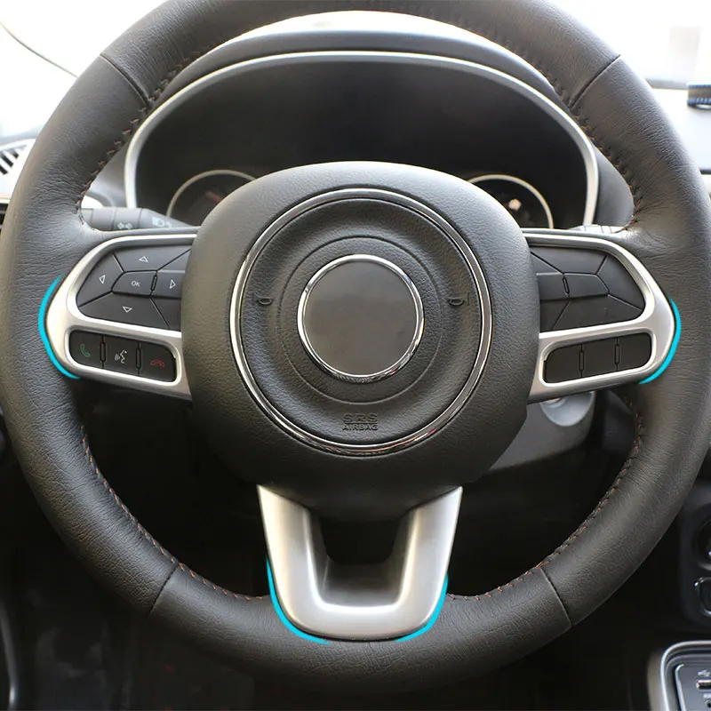 

For Jeep Compass 2017 2018 2019 2020 Steering Wheel Panel Sticker Cover Decoration Trim Styling Interior Accessories
