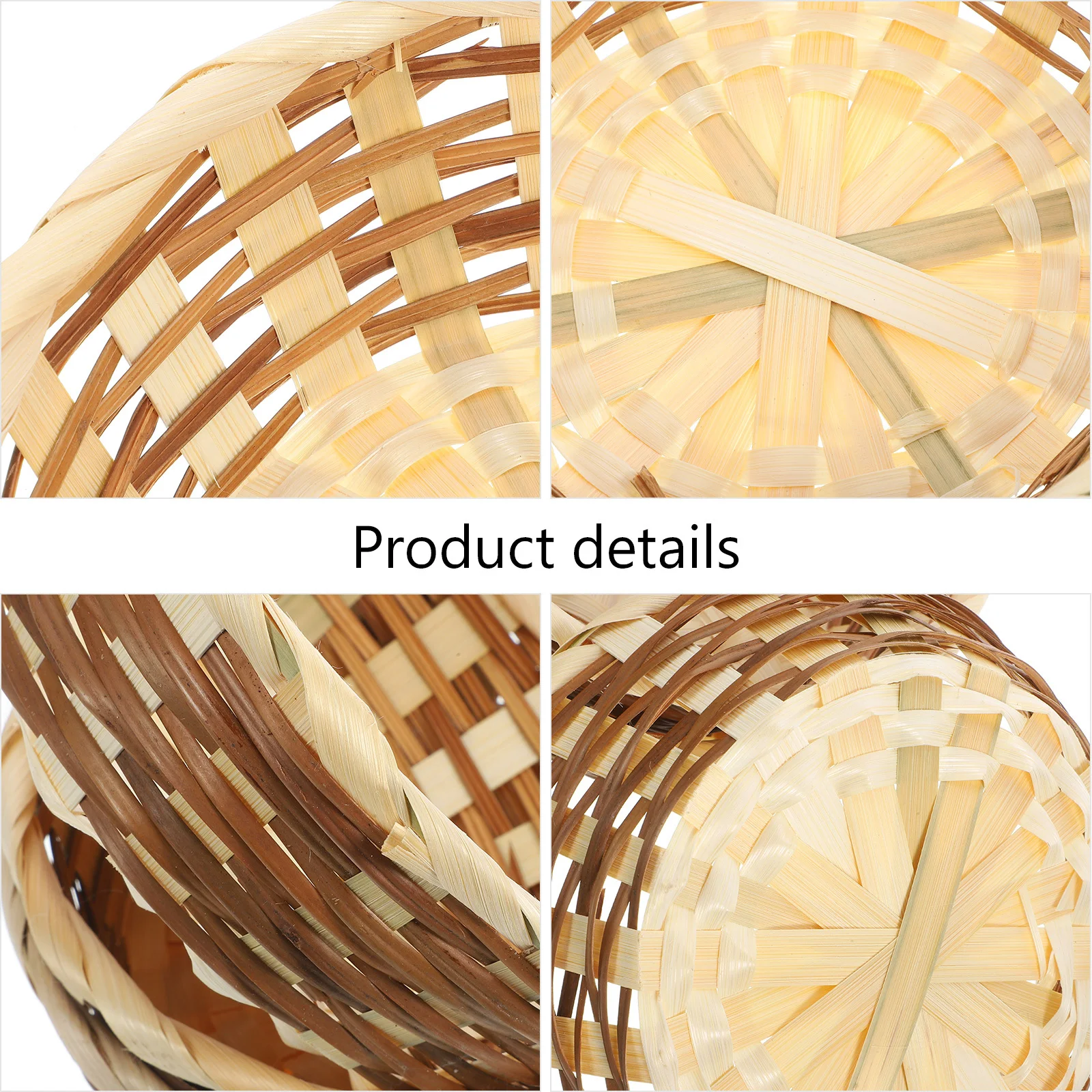 

3pcs Bamboo Woven Fruit Basket Small Braided Storage Baskets For Home Dessert Snack Food Serving Container Hand Made Bread