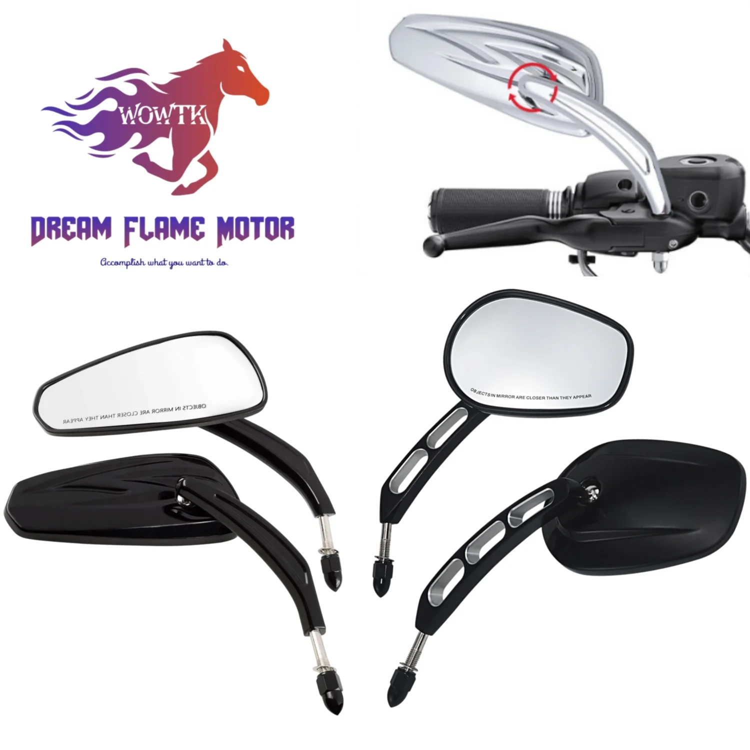 Motorcycle handlebar Rear View 5/16
