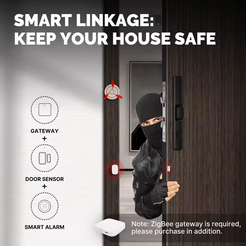 MOES Tuya ZigBee 3.0 الذكية نافذة الباب بوابة الاستشعار كاشف المنزل الذكي نظام إنذار أمان الحياة الذكية Tuya App التحكم عن بعد