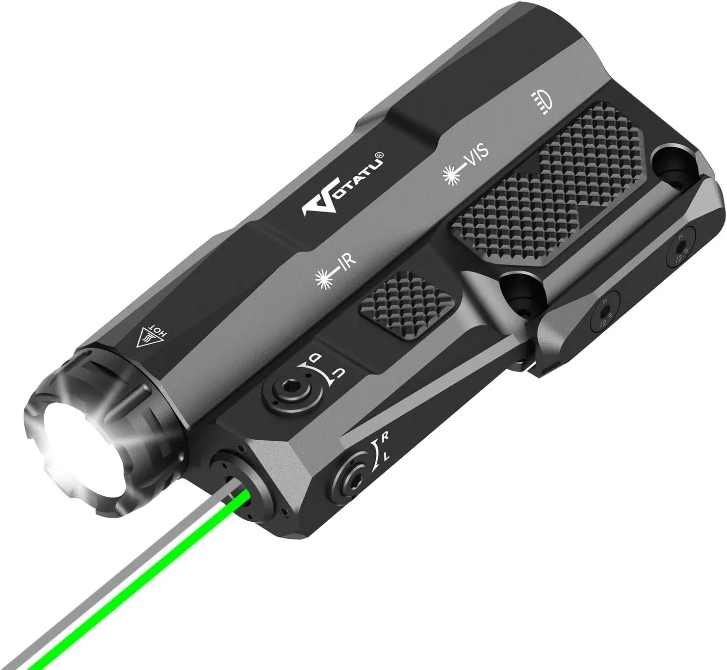 

3000 Lumens Tactical Flashlight with Green Laser and IR Sight, Compatible with M-LOK & Picatinny Rails for Rifles