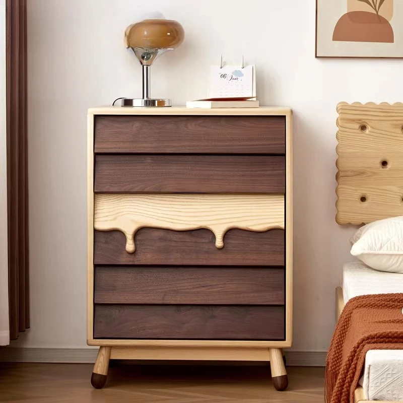 

Cartoon ash wood wax oil black walnut hard maple bedroom locker