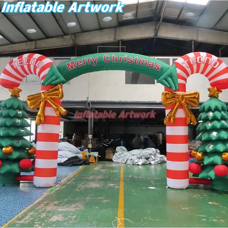 

Customized Yard Blow ups Large Inflatable Christmas Candy Cane Tree Arch for Holiday Time Inflatables Toys