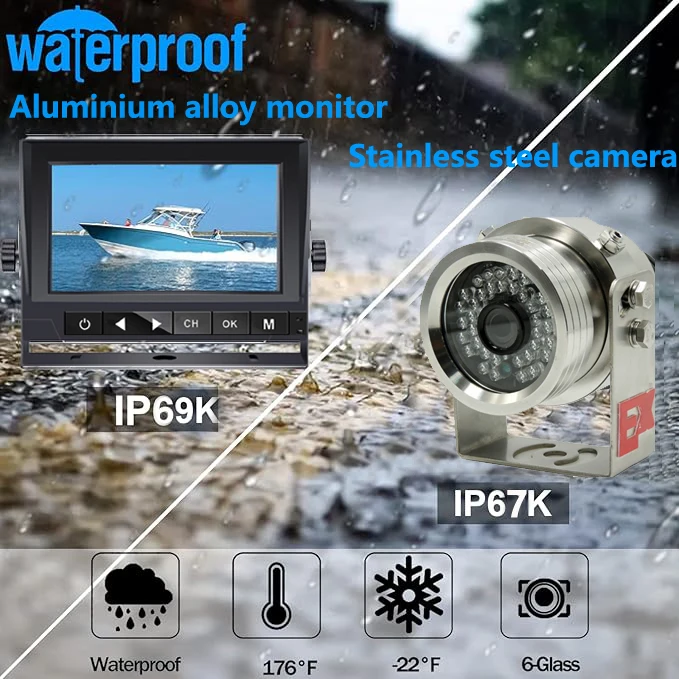 9inch 1080P AHD DVR Inbuilt Waterproof Anti-Explosion Reverse Truck Camera Kit Night Vision IP67 Oil Tank Truck