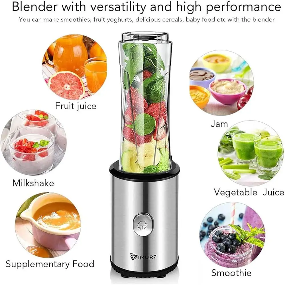パーソナルブレンダー 350W 23000RPM 電動カウンタートップブレンダー ジュースシェイクとスムージー ミルクセーキ フルーツ 野菜 ドリンク アイス