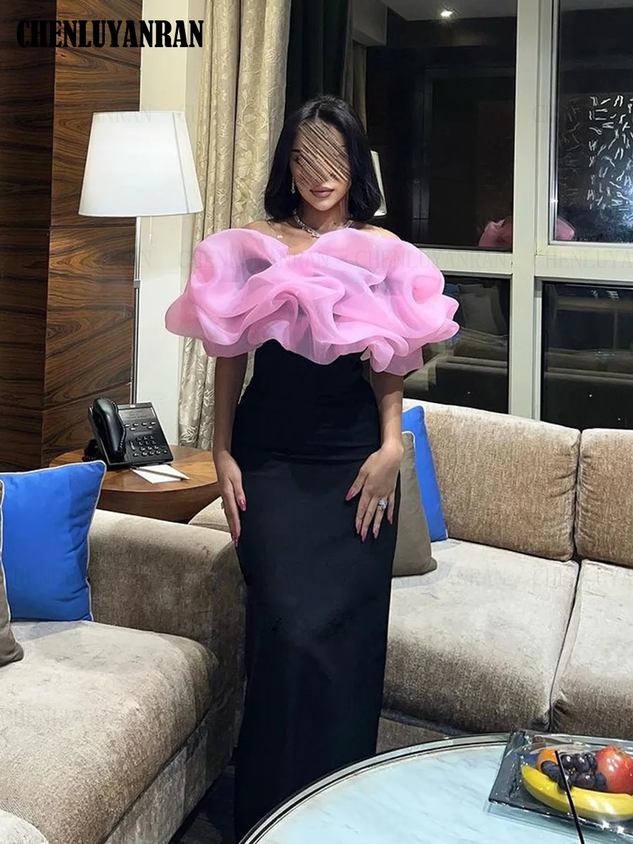 Off-Shoulder Formal Occasion Dresses 2024 Pink Mermaid Customized Ball Gowns Sleeveless Long Evening Party Gowns فساتين الحفلات