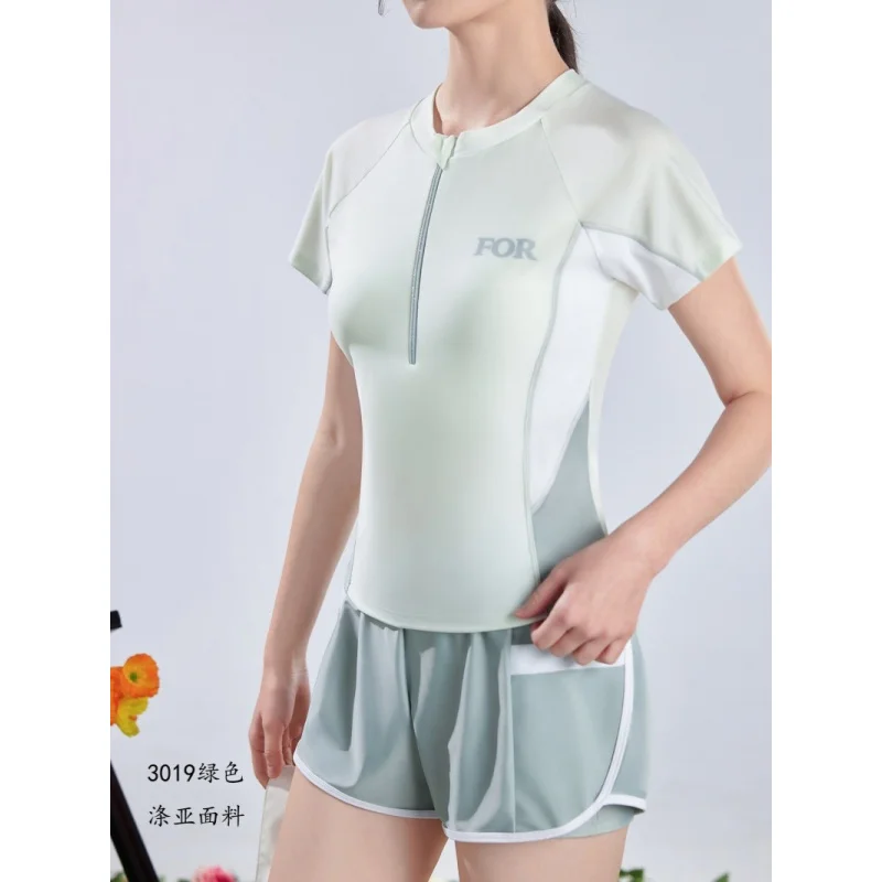 Minsu Women's Swimsuit Conservative Two-Piece 2025 New Hot Style High-End Slimming Tummy Covering Swimming Pool Professional Hot
