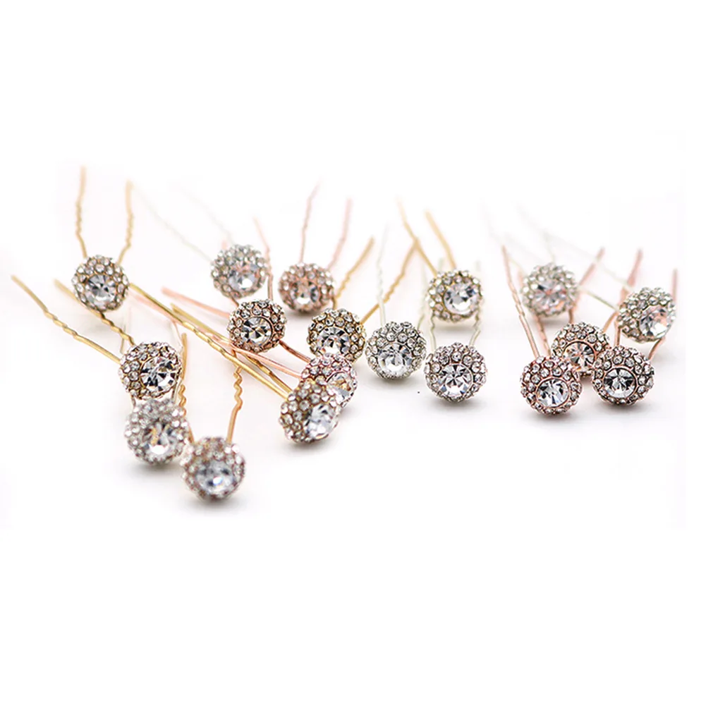 Luxury U-shaped Pin Rhinestone Barrette Clip Hairpins Simulated Pearl Bridal Tiara Hair Accessory Wedding Hairstyle Design Tools