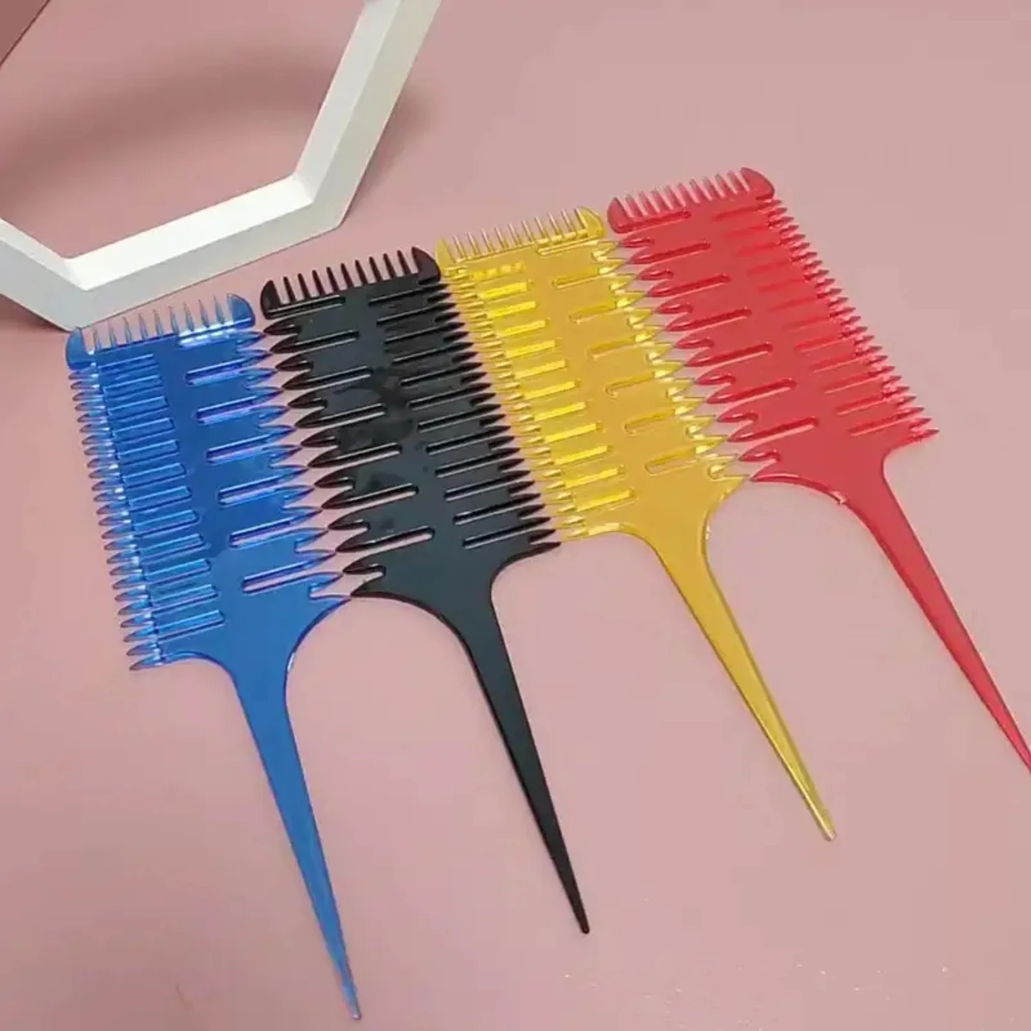 Professional 3 Way Split Hair Dye Comb Highlighter Weave Comb for Salon Use - Professional Weaving and Styling Tool