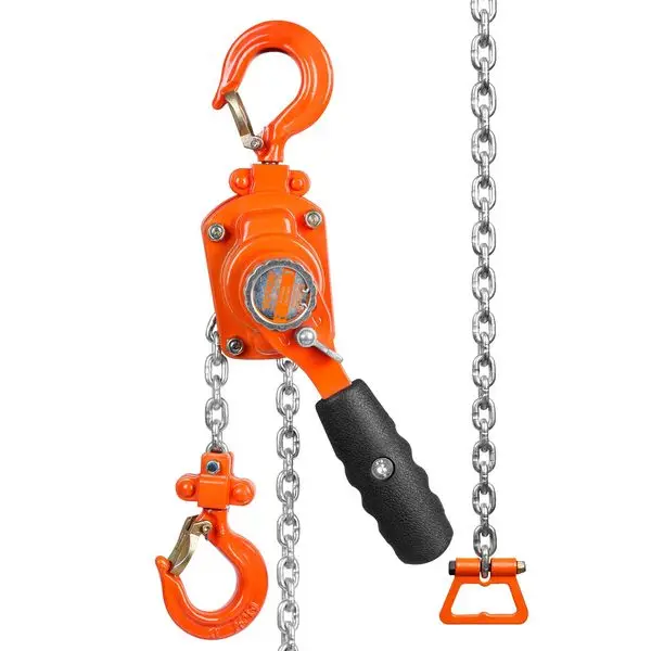 

VEVOR Manual Lever Chain Hoist, 1/4 Ton 550 lbs Capacity 10 FT Come Along, G80 Galvanized Carbon Steel with Weston Double-Pawl B