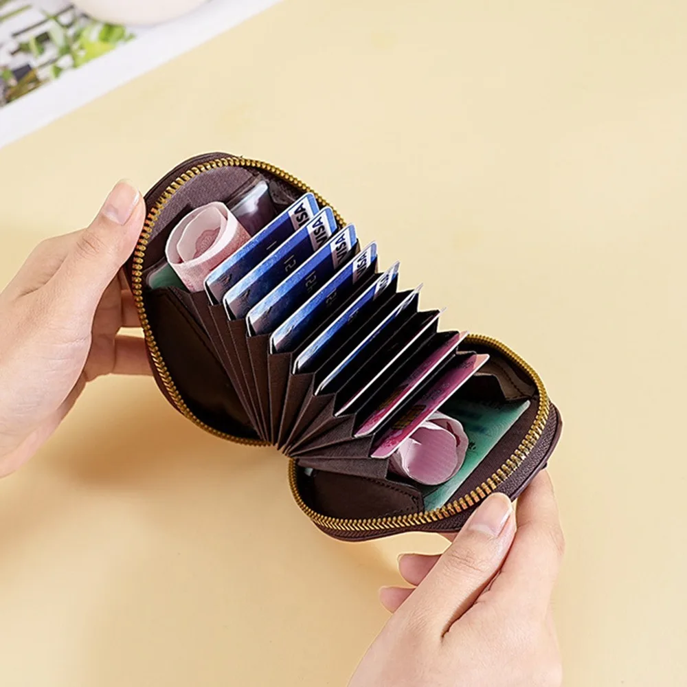 

Korean Style PU Leather Card Case Large Capacity Slim Multi-slot Card Case Cartoon Pear Shape Coin Purse ID Card Holder