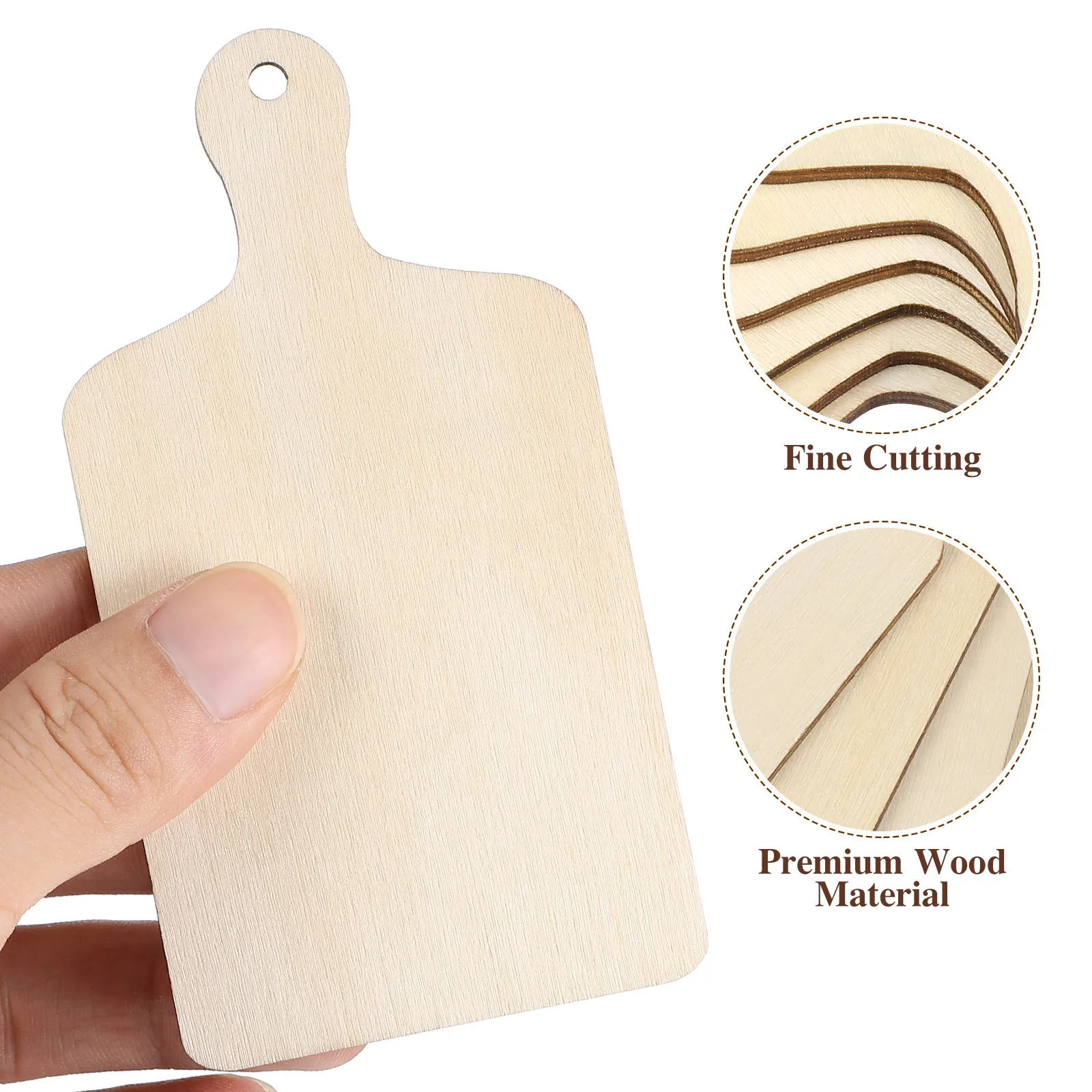 6Pcs Wooden Cutting Boards Blank DIY Trays Unfinished Chopping Boards 4.7x2.4 Cake Bread Serving Plates Food Presentation Rustic