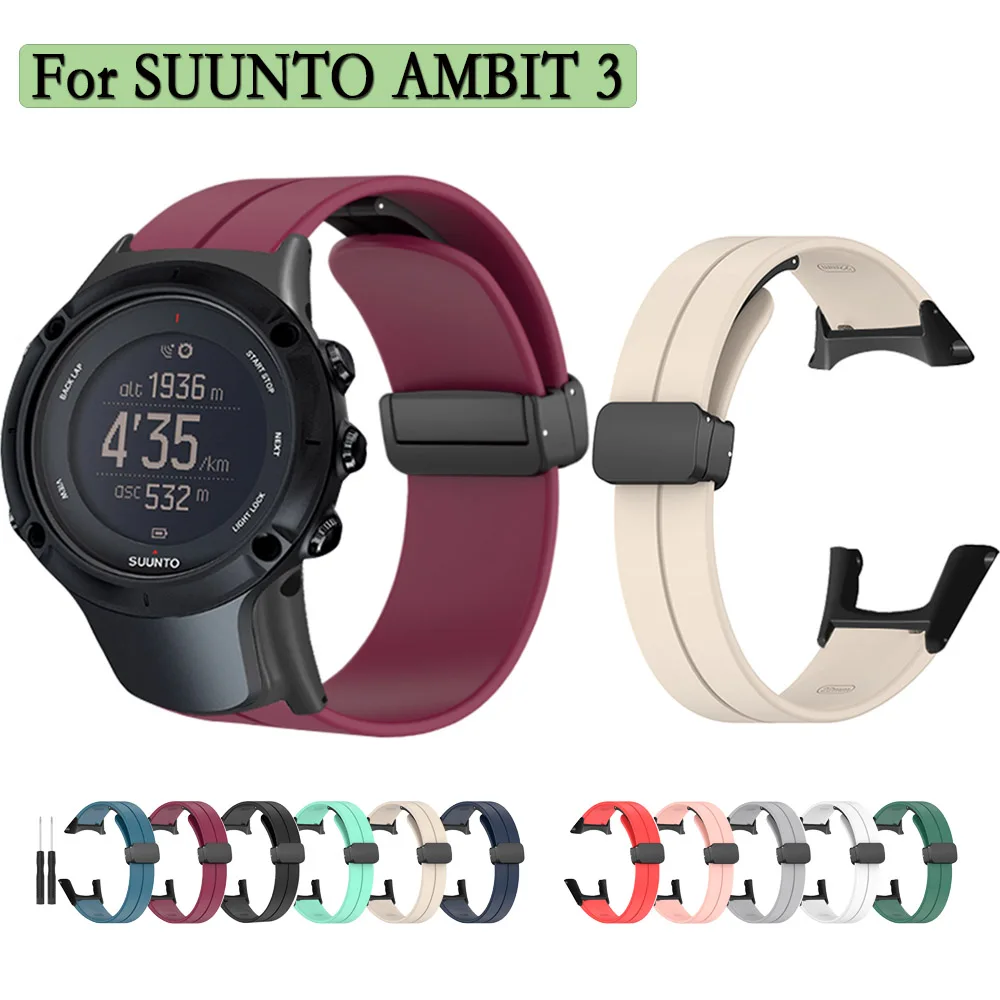 Bracelet en Silicone à la mode pour SUUNTO AMBIT 3, boucle pliante magnétique, avec outils, remplacement de bracelet de Sport Durable