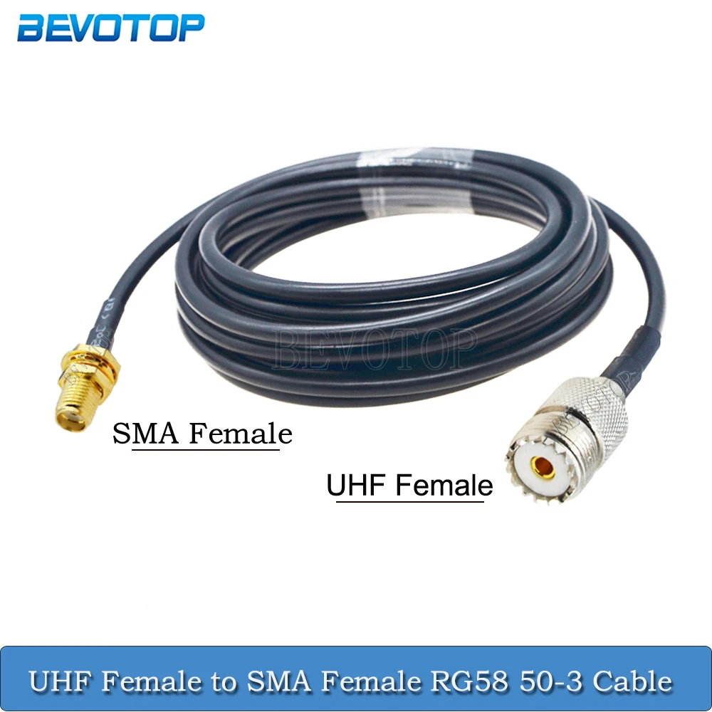 

RG-58 SMA Male/SMA Female Straight to SO239 UHF Female Connector RG58 50-3 Low-Loss Pigtail Jumper RF Coaxial Extension Cable